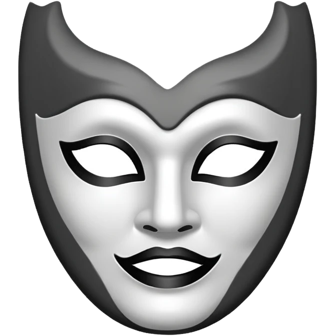Create this emoji : 🎭 but in White and black and gray emoji