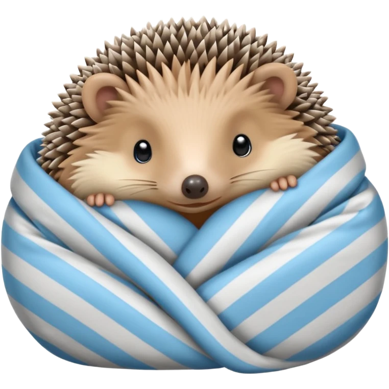hedgehog in tiny pajamas curled up emoji