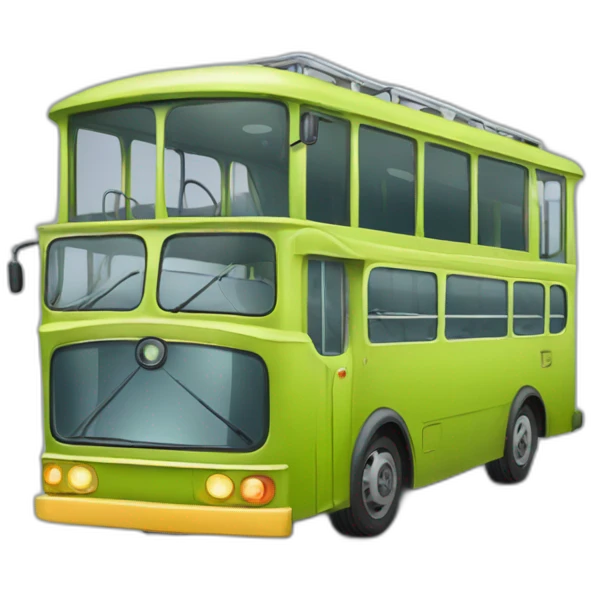 trolleybus sliced in two halfs emoji