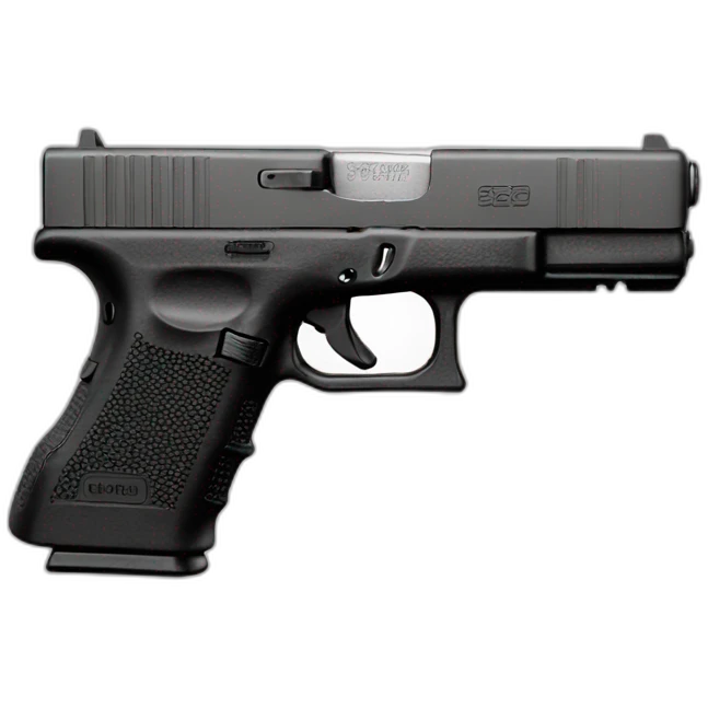Glock pistol on white background. emoji