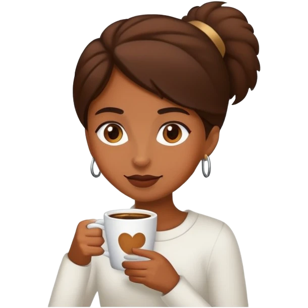 Brownskin girl with coffie emoji