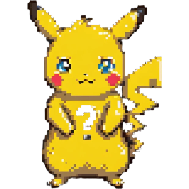 confused Pikachu with question mark emoji