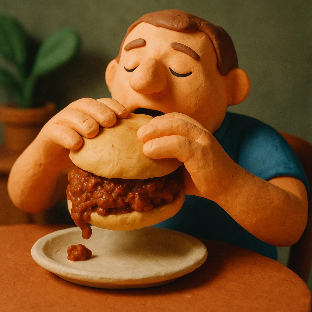 person eating sloppy joe emoji