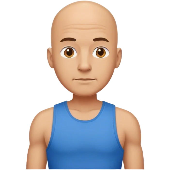 bald man in blue tank emoji
