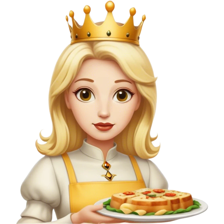 Woman queen bee blonde hair serving Italian food emoji