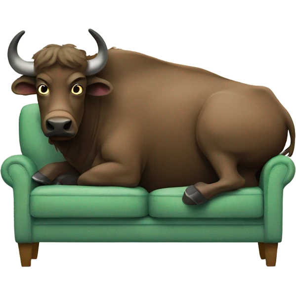 Buffalo sitting on a couch watching tv emoji