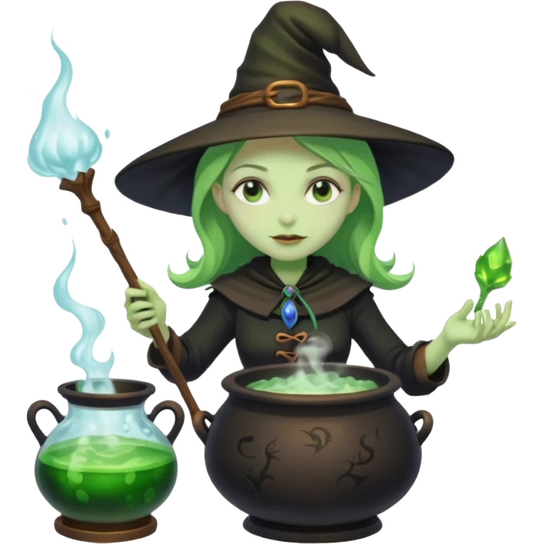 green witch cooking potion emoji