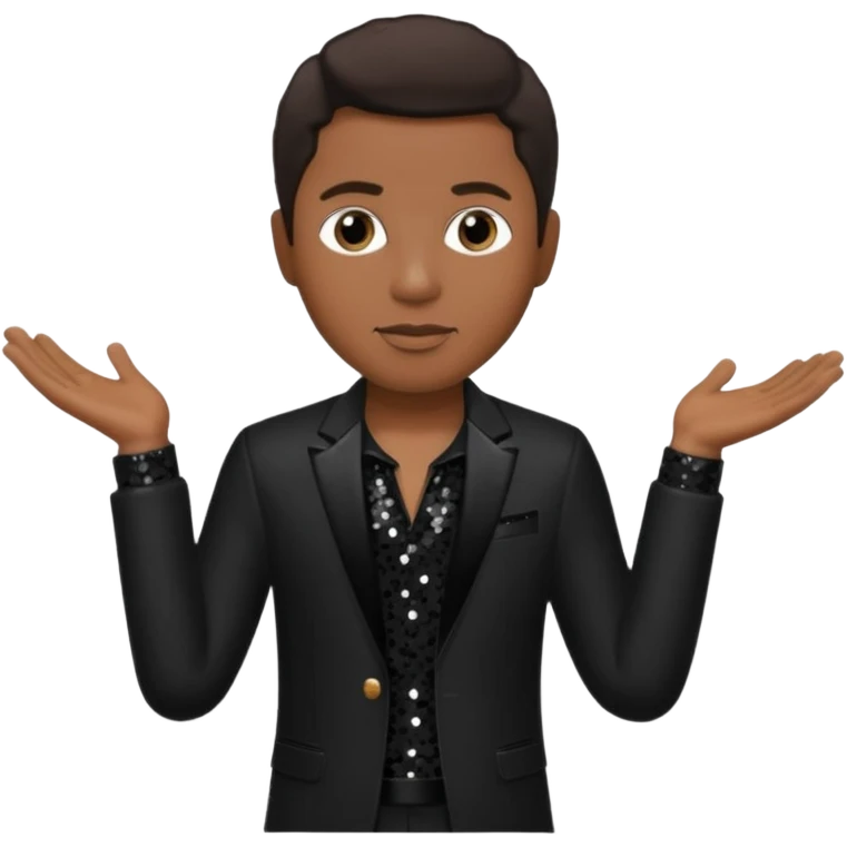 Kenneth Babyface Edmonds with dark brown hair, black sequin outfit emoji