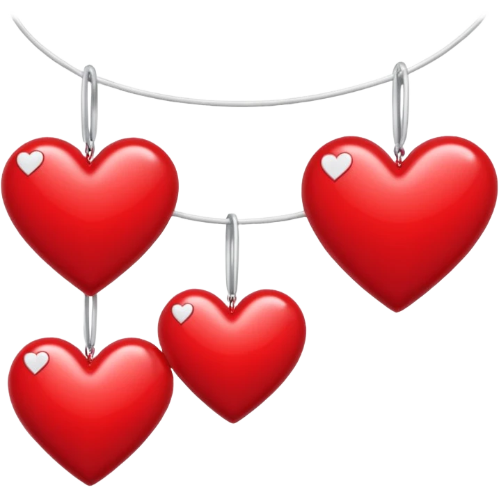 Dangling hearts from a ribbon emoji