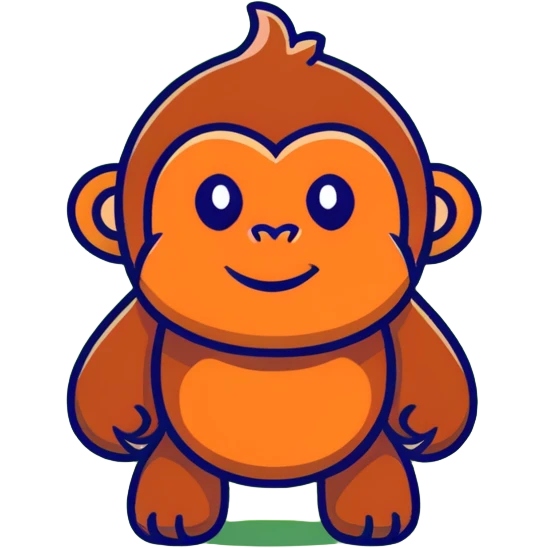 happy orangutan in jungle emoji