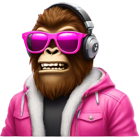 DJ Bigfoot with pink sunglasses emoji