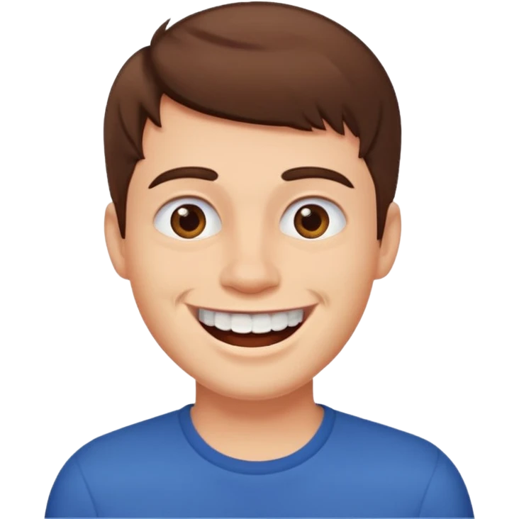 guy with short brown hair big teeth emoji