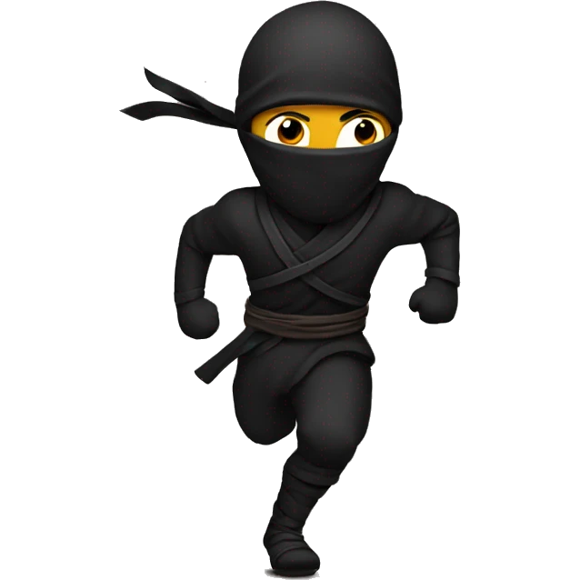 dark skinned ninja running to the left emoji