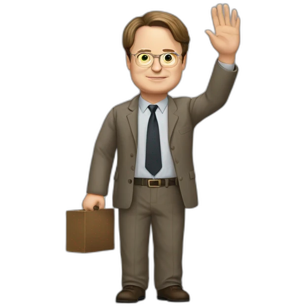 Dwight schrute waving emoji