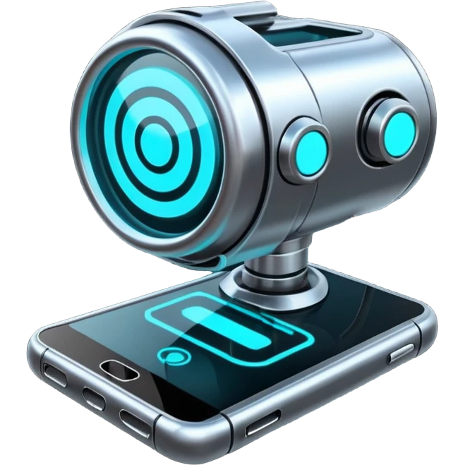 Shiny advanced futuristic Cyberpunk gadget emoji