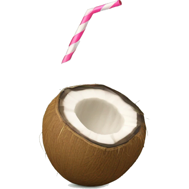 Coconut with a straw in  emoji