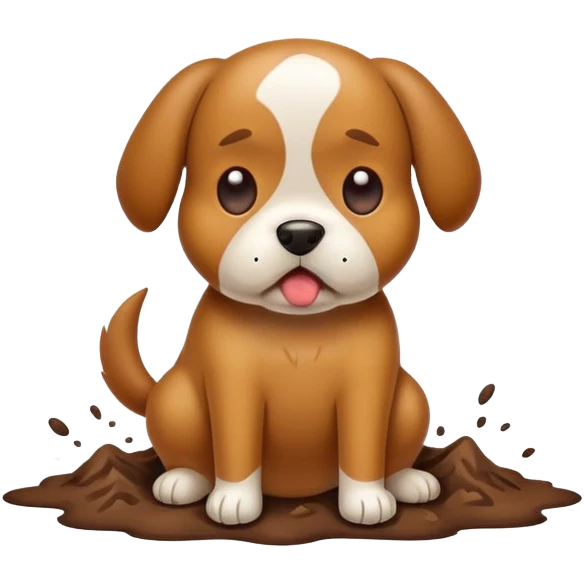 Create dog pooping emoji