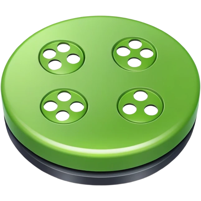 Green button with four holes in it  emoji