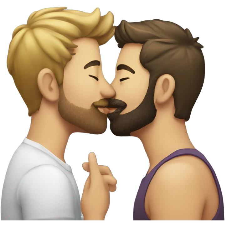 gay kiss beard emoji