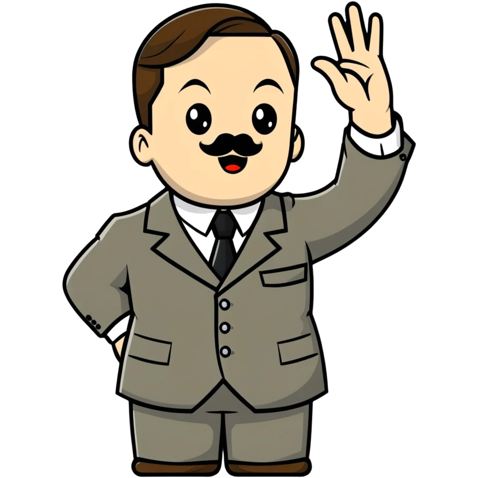 Adolf Hitler raising one Hand  emoji