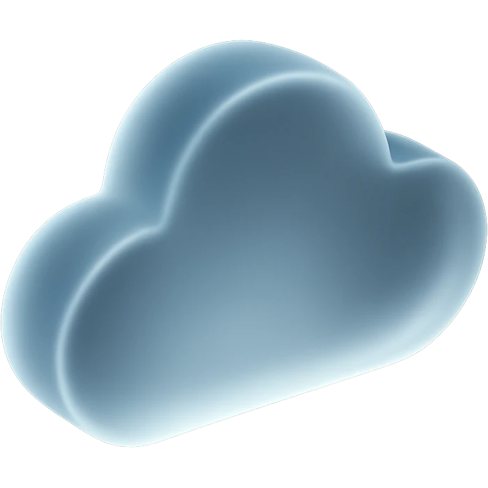 a stylized cloud with a matte glass effect emoji