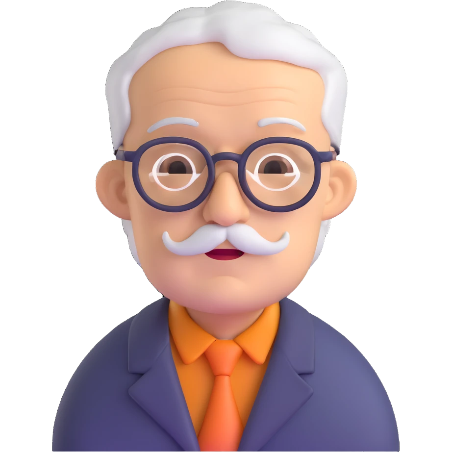 friendly old grandpa with glasses emoji