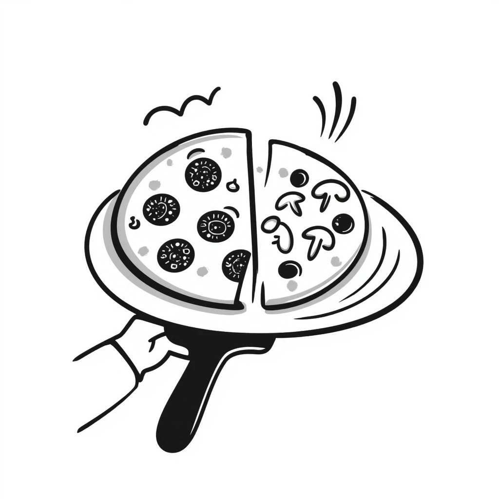 half and half pizza emoji