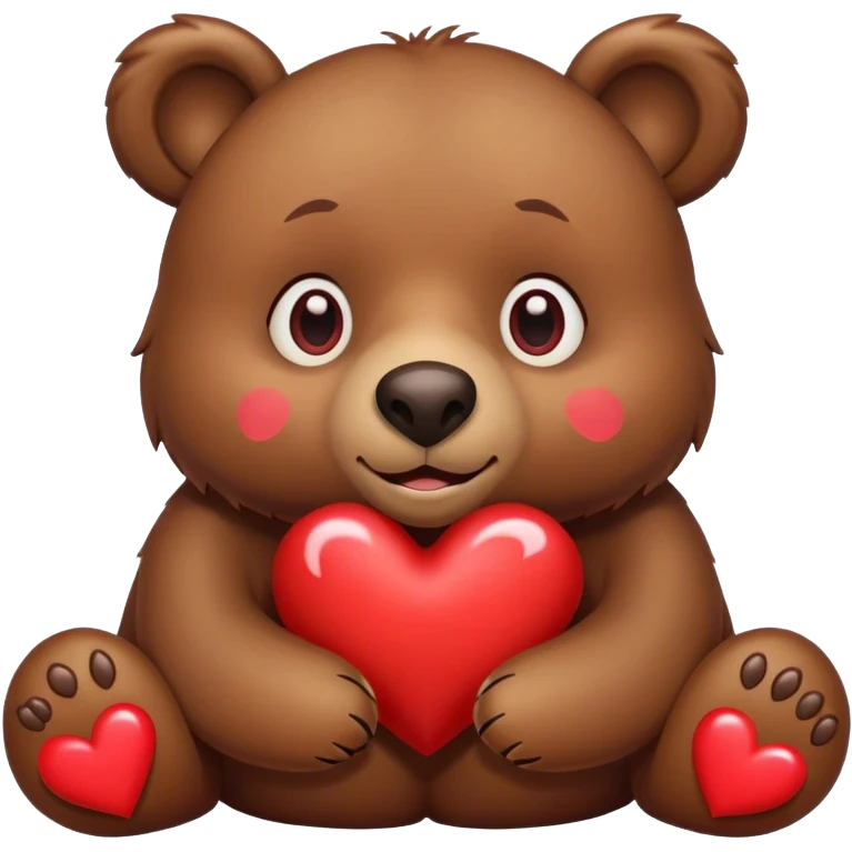 Bear with hearts around it emoji