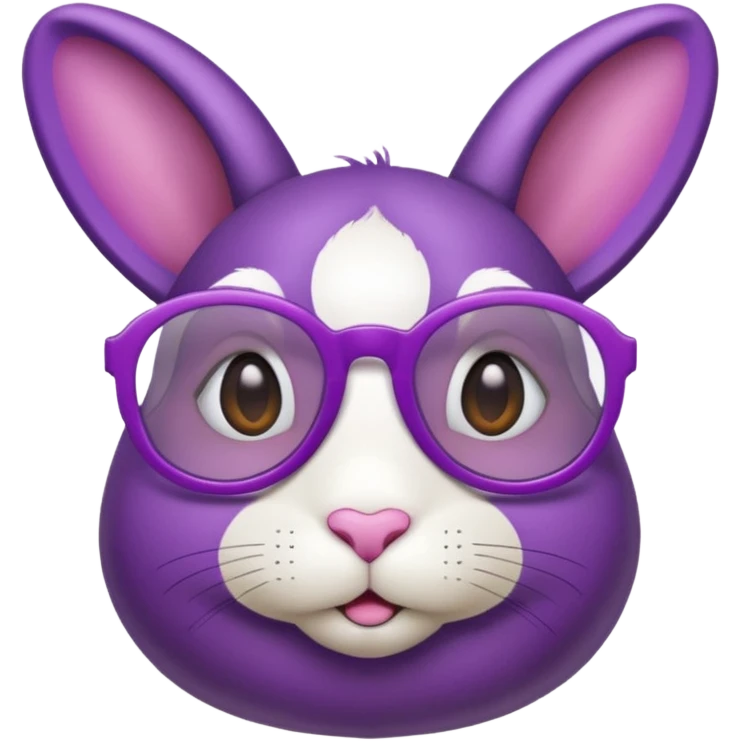 Bunny look like eggplant head wear withe glasses emoji