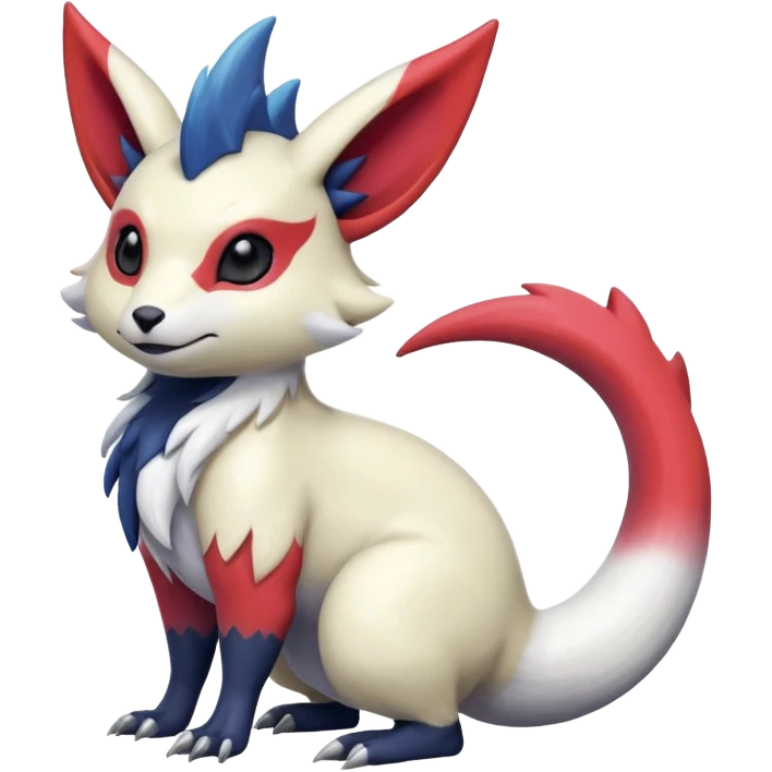  furry cute colorful exotic realistic painted smooth glossy Zangoose-Salandit-Minccino-Absol-fusion emoji
