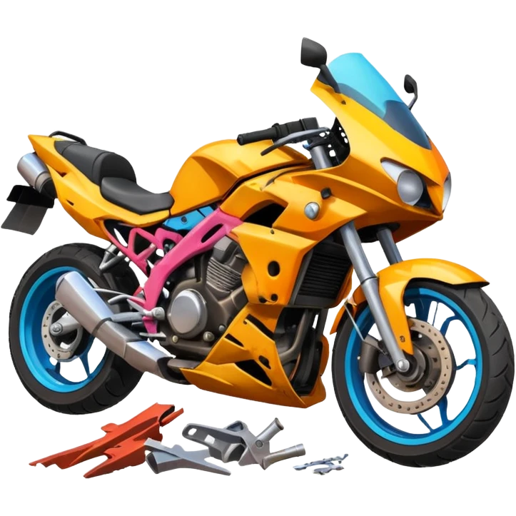 crashed sports motorcycle emoji