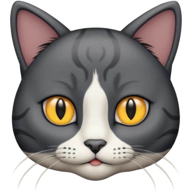 cat with centre-part black hair emoji