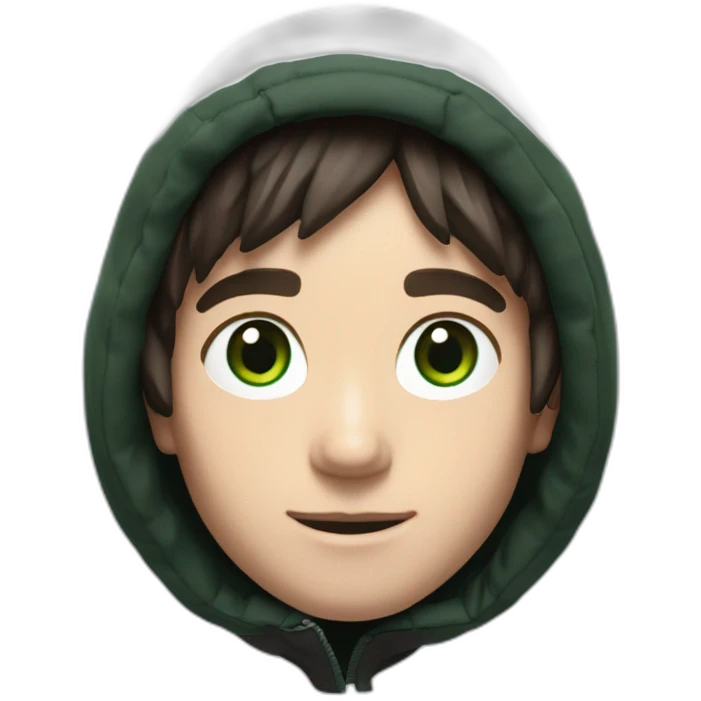 white boy,jack the north face black winter cap the north face black,mid long hair green eyes  emoji