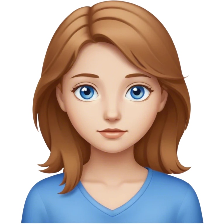 Girl with light brown hair and blue eyes emoji