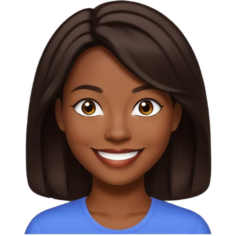 Dawn Richards with dark brown hair, medium dark skin emoji