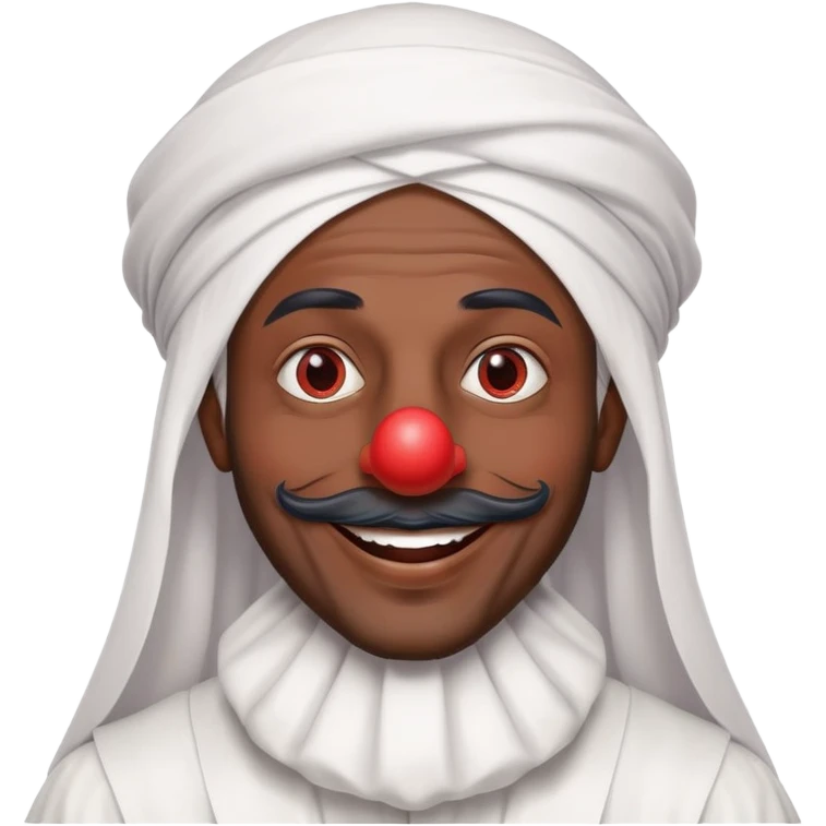 mix of a smiling sheikh and a clown  emoji