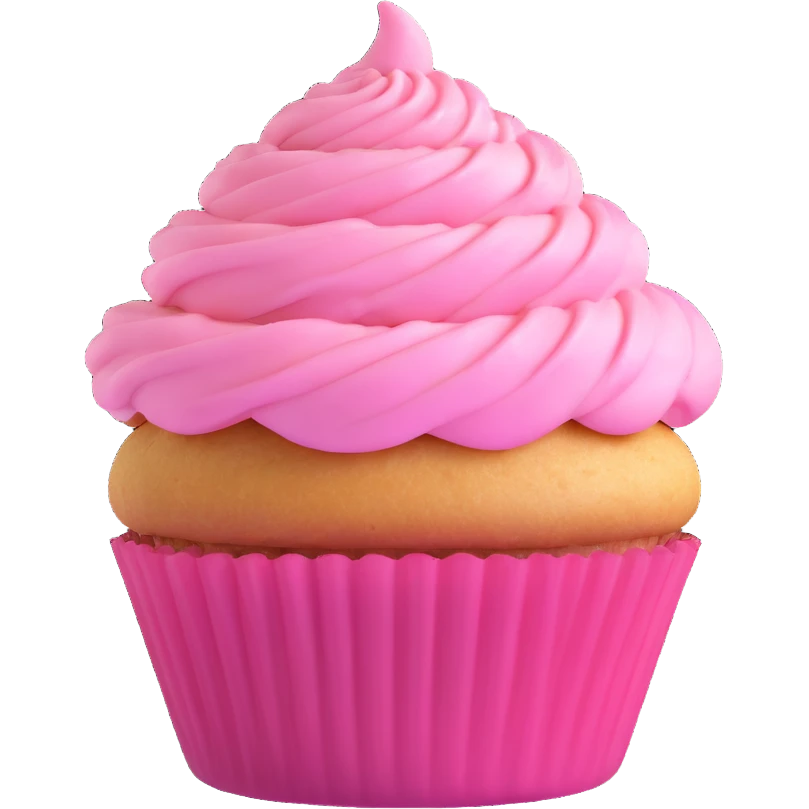 cupcake with pink icing emoji