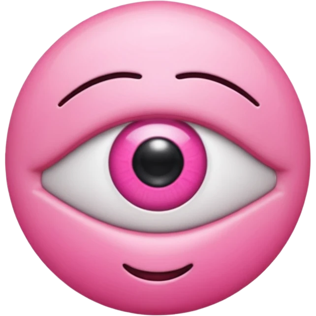 genera un emoji 3d en formato ios de un ojo con eyeliner rosa emoji