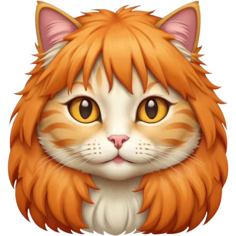 Cat with a wig on emoji