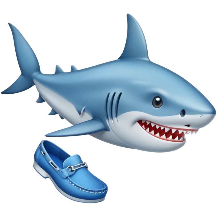 Crea a un tiburón con zapatos azules emoji