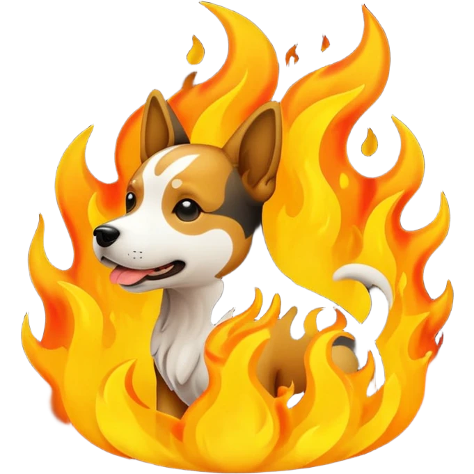 ワンちゃんが燃える emoji