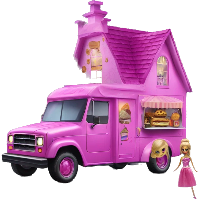 Barbie’s haunted dream house and food truck jeep emoji