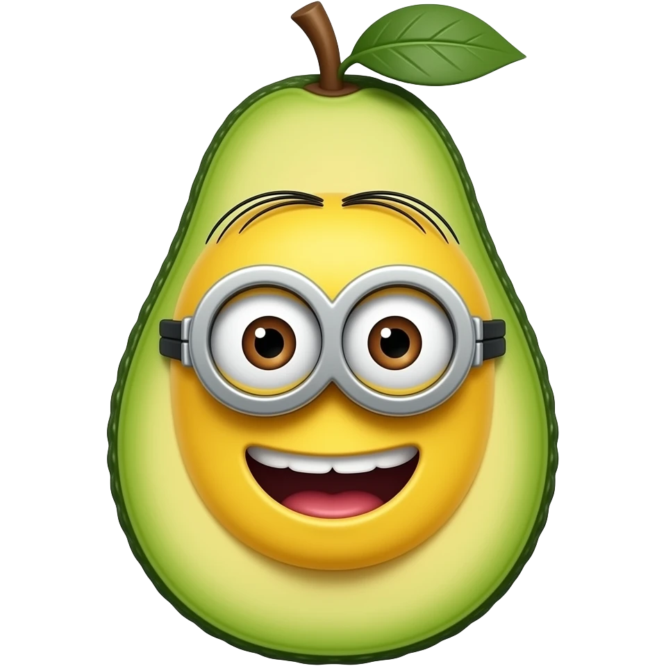 Um abacate com boca Minions emoji