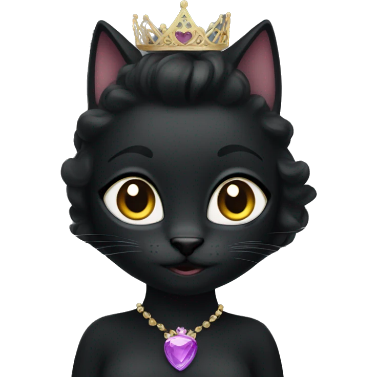 Princess black cat emoji