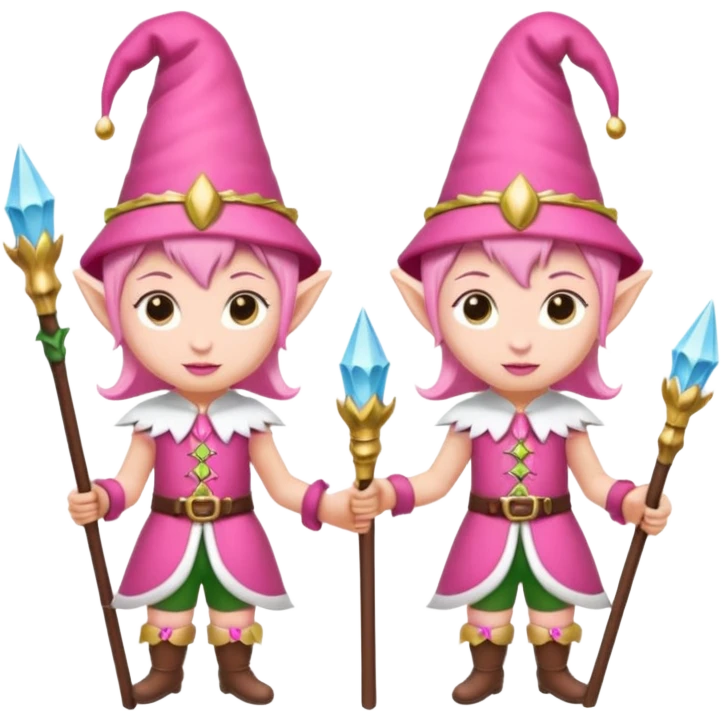 pink elves with staff emoji