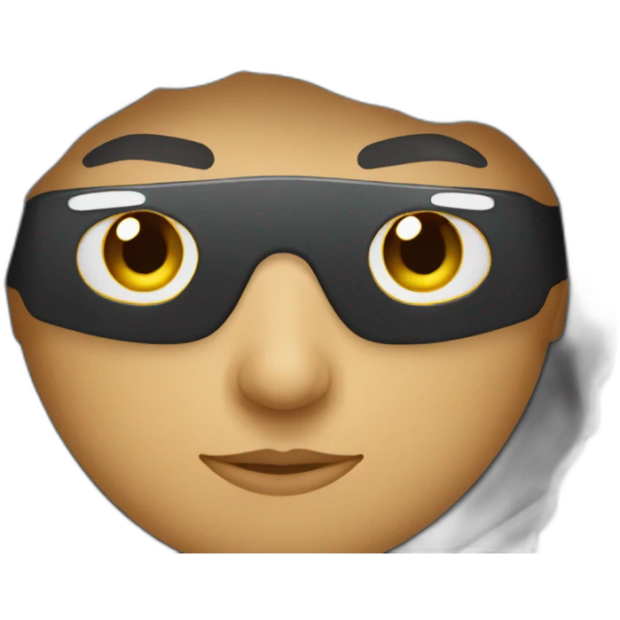 Ninja con ropa gris con lentes de sol oscuro emoji