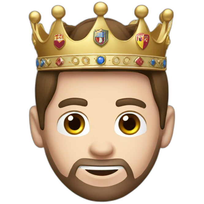 Messi avec une couronne emoji