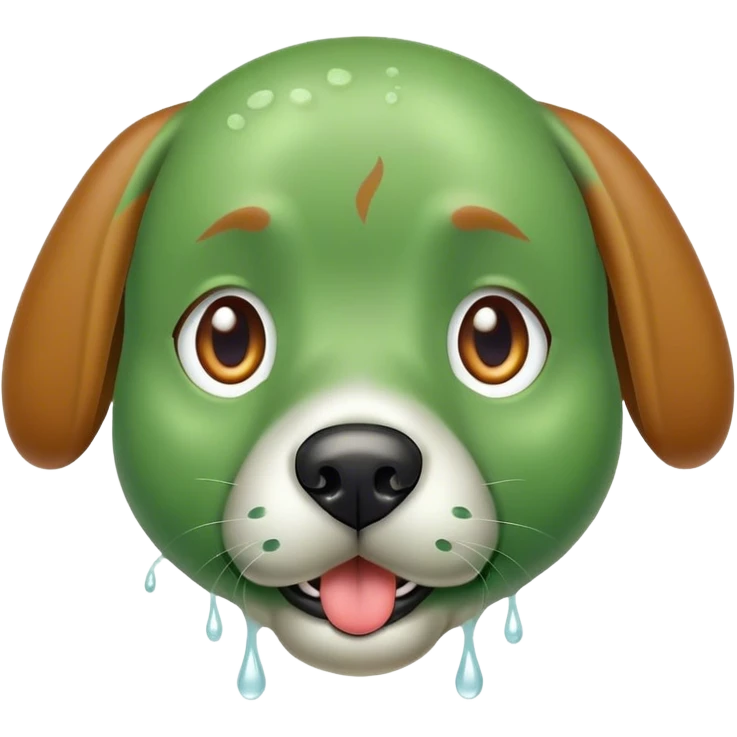 Green dog emoji
