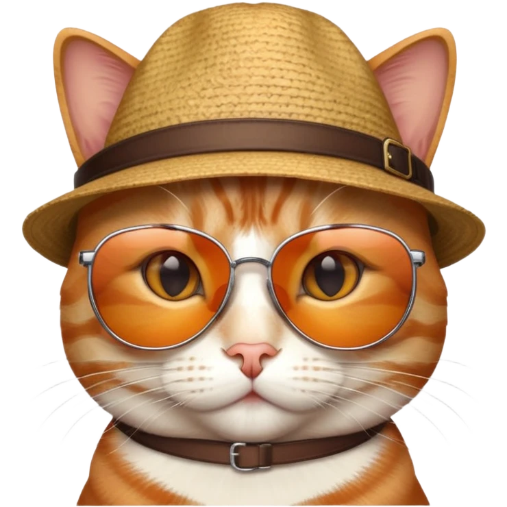 cat with sunglasses and hat emoji