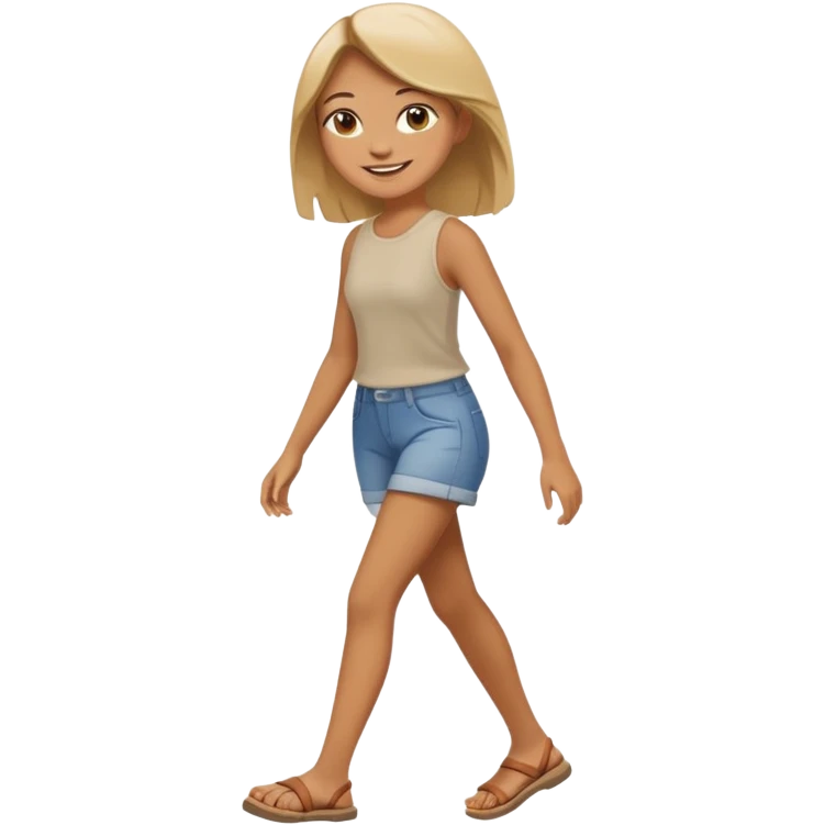 full body girl with walking emoji